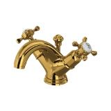 Perrin & Rowe® U.3626X-ULB-2 Edwardian™ Two Handle Lavatory Faucet, Unlacquered Brass
