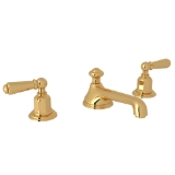 Perrin & Rowe® U.3705L-ULB-2 Edwardian™ Widespread Lavatory Faucet With Low Spout, Unlacquered Brass