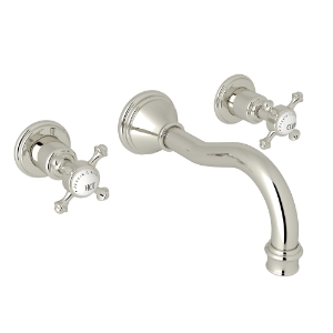 Perrin & Rowe® U.3794X-PN/TO-2 Georgian Era™ Wall Mount Lavatory Faucet Trim, Polished Nickel