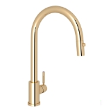 Perrin & Rowe® U.4044EG-2 Holborn Pulldown Kitchen Faucet Pull-Down Touchless, 1.8 gpm Flow Rate, English Gold