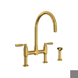 Perrin & Rowe® U.4273LS-ULB-2 Holborn Kitchen Faucet, Unlacquered Brass