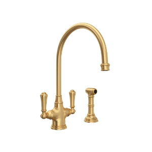 Perrin & Rowe® U.4710SEG-2 Georgian Era Kitchen Faucet, Unlacquered Brass