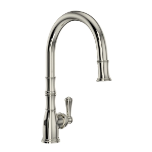 Perrin & Rowe® U.4734PN-2 Georgian Era Pulldown Kitchen Faucet Pull-Down Touchless, 16 gpm, Polished Nickel