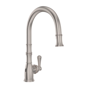 Perrin & Rowe® U.4734STN-2 Georgian Era Pulldown Kitchen Faucet Pull-Down Touchless, 16 gpm Flow Rate, Satin Nickel