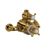 Perrin & Rowe® U.5552X-ULB Edwardian™ 3/4" Exposed Therm Valve With Volume And Temperature Control, Unlacquered Brass
