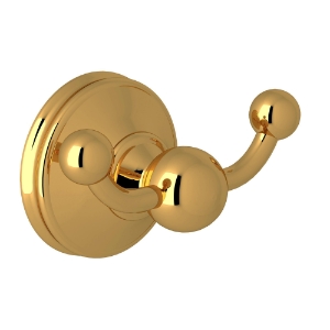 Perrin & Rowe® U.6622ULB Georgian Era™ Double Robe Hook, Unlacquered Brass