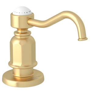 Perrin & Rowe® U.6792SEG-2 Georgian Era™ Bridge Kitchen Faucet Wall Unions, Satin English Gold