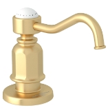 Perrin & Rowe® U.6792SEG-2 Georgian Era™ Bridge Kitchen Faucet Wall Unions, Satin English Gold