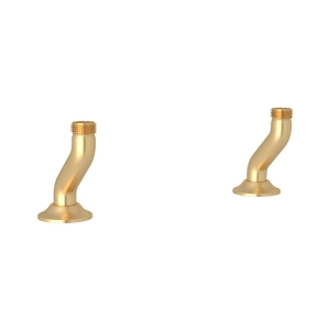Perrin & Rowe® U.6793SEG-2 Georgian Era™ Bridge Kitchen Faucet Deck Unions, Satin English Gold