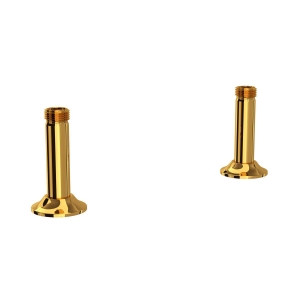 Perrin & Rowe® U.6794ULB-2 Georgian Era™ Bridge Faucet Straight Deck Unions, Unlacquered Brass