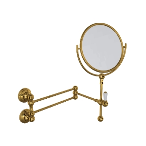 Perrin & Rowe® U.6918ULB Wall Mount Makeup Mirror, Unlacquered Brass