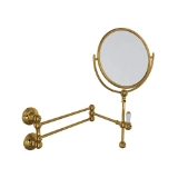 Perrin & Rowe® U.6918ULB Wall Mount Makeup Mirror, Unlacquered Brass