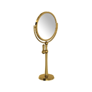 Perrin & Rowe® U.6931ULB Freestanding Makeup Mirror, Unlacquered Brass