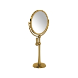 Perrin & Rowe® U.6931ULB Freestanding Makeup Mirror, Unlacquered Brass