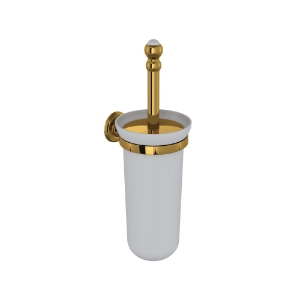 Perrin & Rowe® U.6938ULB Wall Mount Toilet Brush Holder, Unlacquered Brass