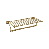 Perrin & Rowe® U.6961ULB Edwardian™ Wall Mount Towel Shelf, Unlacquered Brass