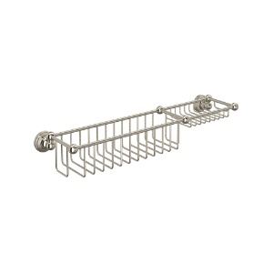 Perrin & Rowe® U.6962PN 20" Bottle Basket With Soap Tray, Polished Nickel