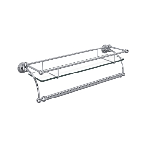 Perrin & Rowe® U.6975APC Wall Mount Glass Vanity Shelf, Polished Chrome