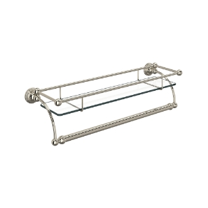 Perrin & Rowe® U.6975PN Wall Mount Glass Vanity Shelf, Polished Nickel