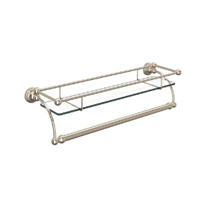 Perrin & Rowe® U.6975STN Wall Mount Glass Vanity Shelf, Satin Nickel