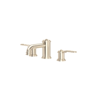 Perrin & Rowe® U.AR08LD3HTSTN Armstrong™ Widespread Lavatory Faucet With Low Spout, Satin Nickel