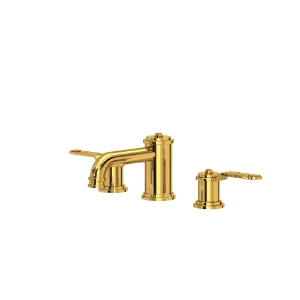 Perrin & Rowe® U.AR08LD3HTULB Armstrong™ Widespread Lavatory Faucet With Low Spout, Unlacquered Brass