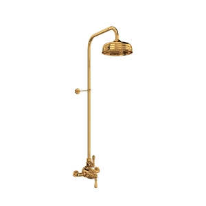 Perrin & Rowe® U.GA19W2LS-EG Georgian Era™ 3/4" Exposed Wall Mount Thermostatic Shower System, English Gold