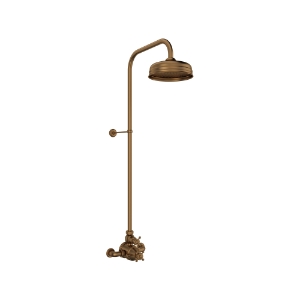 Perrin & Rowe® U.GA19W2X-EB Georgian Era™ 3/4" Exposed Wall Mount Thermostatic Shower System, English Bronze