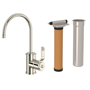 Perrin & Rowe® U.KIT1633HT-PN-2 Armstrong C-Spout Filter Faucet Kitchen, 1.5 gpm, Polished Nickel