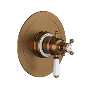 Perrin & Rowe® U.TEW23W1L-EB Edwardian™ 1/2" Thermostatic & Pressure Balance Trim With 3 Functions, English Bronze