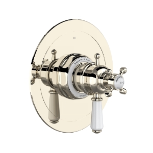 Perrin & Rowe® U.TEW23W1L-PN Edwardian™ 1/2" Therm & Pressure Balance Trim With 3 Functions, Polished Nickel