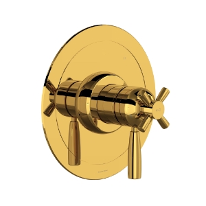 Perrin & Rowe® U.THB47W1LS-ULB Holborn™ 1/2" Thermostatic & Pressure Balance Trim With 3 Functions, Unlacquered Brass