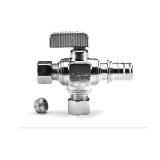 REHAU® 418428-001 EVERLOC+™ Dishwasher Stop Valve, 1/2 x 3/8 in Nominal, Compression End Style, Brass Body, Nickel Plated