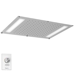 Riobel® 476C 22" x 16 1/2" Built-In Showerhead With Led Light, Chrome
