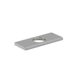 RIOBEL 5604C Cross Collection Center Rectangular Deck Plate, 2-1/2 in L x 6-1/8 in W x 3/8 in H, Chrome