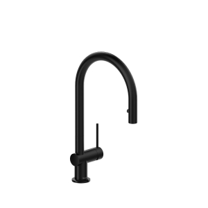 RIOBEL AZ101BK Azure Pulldown Kitchen Faucet Bridge, 1.8 gpm Flow Rate, Black