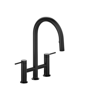 RIOBEL AZ400BK Azure Pulldown Kitchen Faucet Bridge, 1.5 gpm Flow Rate, Black