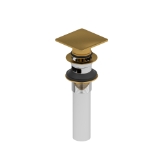 Riobel® DB140BG Lavatory Push Drain With Overflow, Brushed Gold