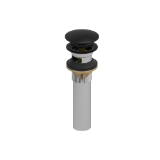 Riobel® DB160BK Lavatory Push Drain With Overflow, Black