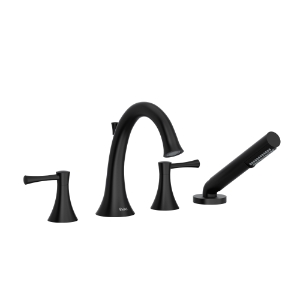 Riobel® ED12LBK Edge™ 4-Hole Deck Mount Tub Filler, Black