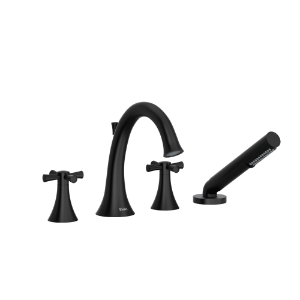 RIOBEL ED12+BK Edge Tub Filler, 11 gpm Flow Rate, Black