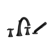 RIOBEL ED12+BK Edge Tub Filler, 11 gpm Flow Rate, Black