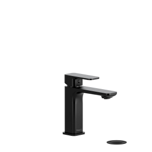 RIOBEL EQS01BK EQS01 Equinox Single Hole Bathroom Faucet, 1.2 gpm Flow Rate, 4.5 in H Spout, 1 Handle, Pop-Up Drain, 1 Faucet Hole, Black
