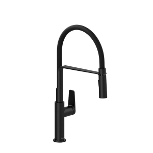 RIOBEL MY101BK Mythic Kitchen Faucet Pulldown Single Trattoria, 1.8 gpm Flow Rate, Black