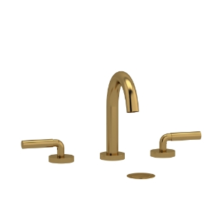 Riobel® RU08LBG Riu™ Widespread Lavatory Faucet With C-Spout, Brushed Gold