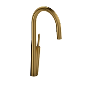 RIOBEL SC101BG Solstice Kitchen Faucet Pulldown Single Trattoria, 1.6 gpm Flow Rate, Gold