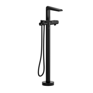 Riobel® TPB39BK Parabola™ Thermostatic Single Hole Floor Mount Tub Filler Trim, Black