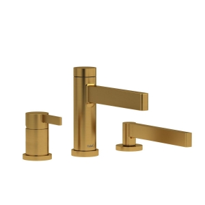 Riobel® TPX16BG Paradox™ 3-Hole Pressure Balance Deck Mount Tub Filler Trim, Brushed Gold