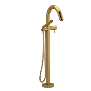 Riobel® TRU39BG Riu™ Thermostatic Single Hole Floor Mount Tub Filler Trim, Brushed Gold