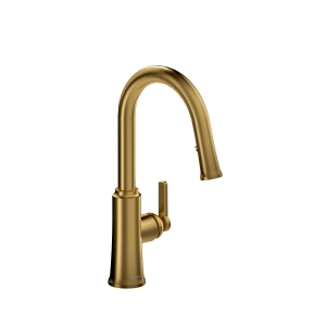 RIOBEL TTRD101BG Trattoria Kitchen Faucet Pulldown Single, 1.5 gpm Flow Rate, Gold